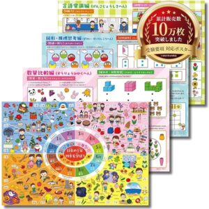 ルーティン博士の学習塾 お風呂ポスター 小学校受験 一般常識 4枚セット B3サイズ