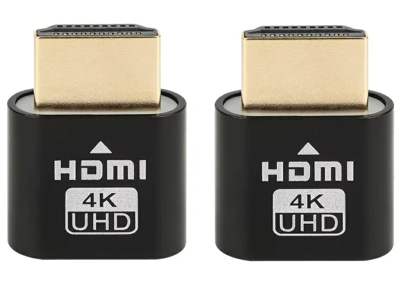【Amazon限定】HDMI 仮想ディスプレイ ダミープラグ 4K60Hz対応 エミュレータ用 (ブラック, 1個)