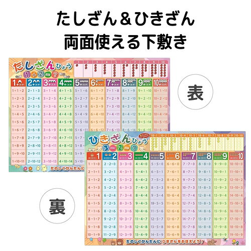 足し算引き算表 下敷き A4