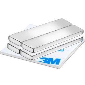 強力マグネット 40x10x3mm 両面テープ付き 4個セット