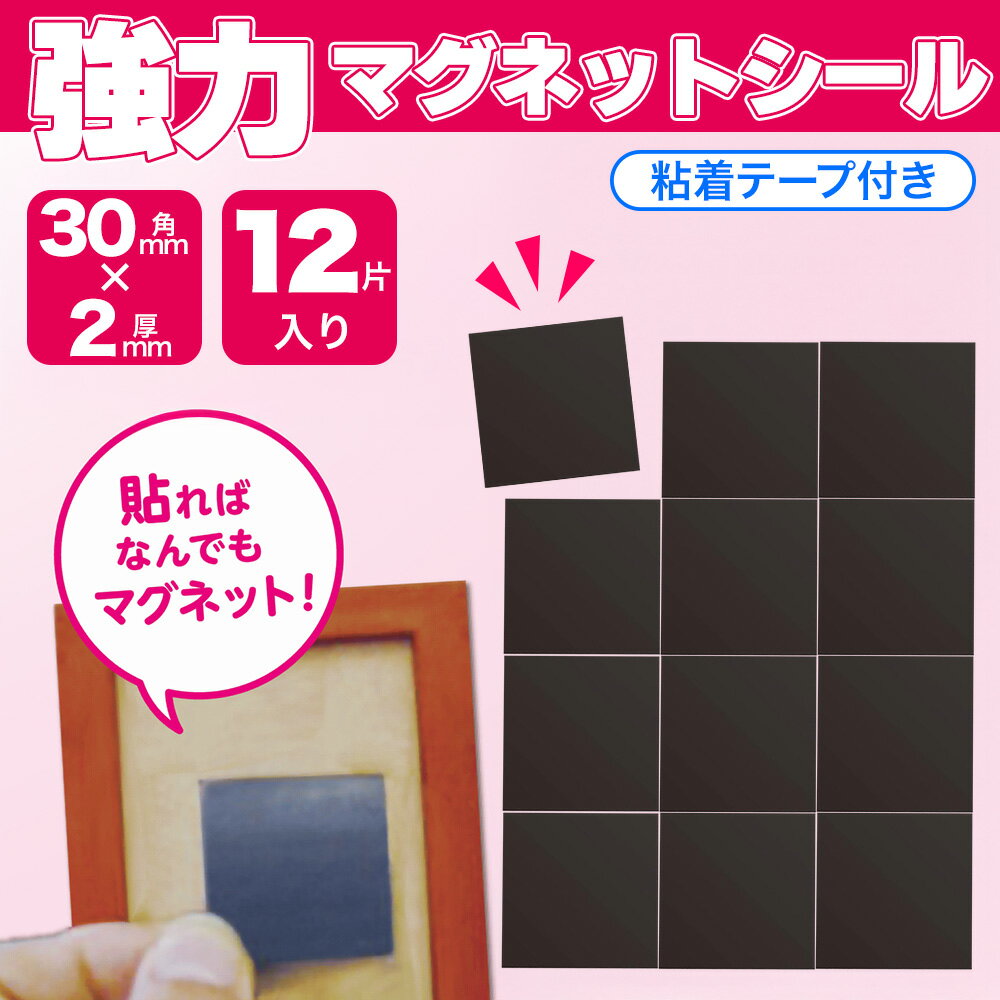 強力マグネット 両面テープ付き 12個セット